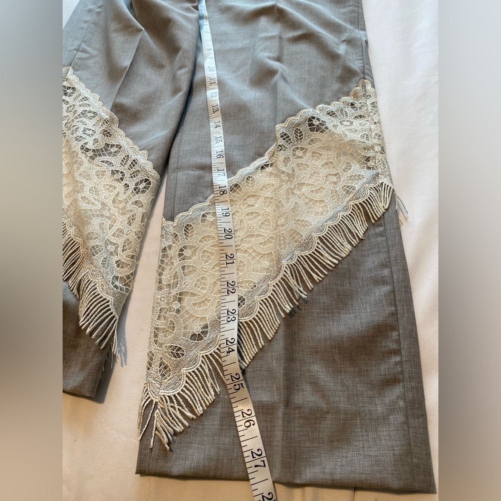 Golden Goose RARE Deluxe Brand Veneza capri grey pants trousers lace high rise - Picture 15 of 16